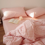 Taooba Bubble Pink Stripes Bedding Set