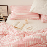 Taooba Bubble Pink Stripes Bedding Set