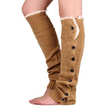 Taooba Christmas Gift outfit  New Women Heap Heap Socks Fashion Winter Lace Button Leg Warmer Knitted Stocking Covers Legwarmers Soft Classic Boots Knit Socks