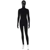 Taooba Christmas Gift outfit  Sunny Sexy Y2K Clothes Long Sleeve Bodycon Skinny Zipper Gloves Hoodies Jumpsuit Women Sporty Streetwear Romper Fall Outfits