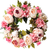 Taooba Artificial Peony Wreath Garland Rattan Home Decor Wedding Wreath Flower Home Door Decoration Wedding Centerpieces for Tables