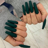 Taooba Christmas Gift outfit  New Gradient Style Matte Full Coverage Long Ballet False Nail Tips  2023 Trend Nail Art French Manicure Tools  24Pcs