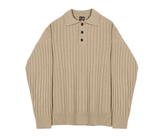 Taooba-6237 VERTICAL KNITTED BUTTON-UP SHIRT SWEATER