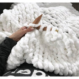 Taooba-Chunky Knit Throw Blanket Warm Soft Cozy for Sofa and Bed ( Oversize)