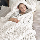 Taooba-Chunky Knit Throw Blanket Warm Soft Cozy for Sofa and Bed ( Oversize)