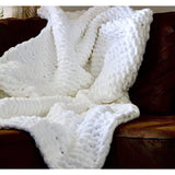 Taooba-Chunky Knit Throw Blanket Warm Soft Cozy for Sofa and Bed ( Oversize)