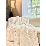 Taooba-Chunky Knit Throw Blanket Warm Soft Cozy for Sofa and Bed ( Oversize)