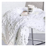 Taooba-Chunky Knit Throw Blanket Warm Soft Cozy for Sofa and Bed ( Oversize)