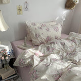 Taooba Coquette Pink Blooming Roses Bedding Set