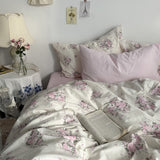 Taooba Coquette Pink Blooming Roses Bedding Set