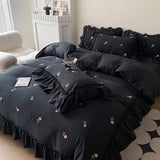 Taooba Coquette Roses Ruffle Duvet Cover & Sham Set