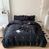 Taooba Coquette Roses Ruffle Duvet Cover & Sham Set