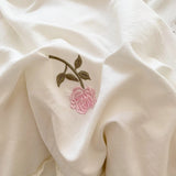 Taooba Coquette Roses Ruffle Duvet Cover & Sham Set