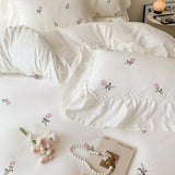 Taooba Coquette Roses Ruffle Duvet Cover & Sham Set