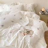 Taooba Coquette Roses Ruffle Duvet Cover & Sham Set