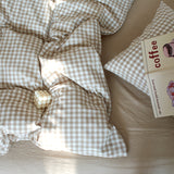 Taooba Cotton Small Gingham Bedding Set - Baby Blue