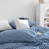 Taooba Cotton Small Gingham Bedding Set - Baby Blue