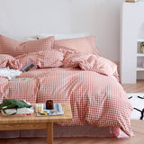 Taooba Cotton Small Gingham Bedding Set - Baby Pink