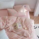 Taooba Cotton Small Gingham Bedding Set - Baby Pink