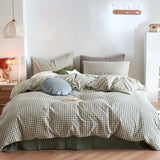 Taooba Cotton Small Gingham Bedding Set - Beige