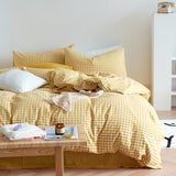 Taooba Cotton Small Gingham Bedding Set - Yellow