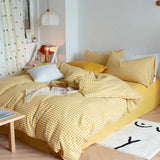 Taooba Cotton Small Gingham Bedding Set - Yellow