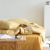 Taooba Cotton Small Gingham Bedding Set - Yellow