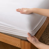 Taooba Solid Color Simple Cotton Fitted Sheet