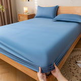 Taooba Solid Color Simple Cotton Fitted Sheet