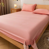 Taooba Solid Color Simple Cotton Fitted Sheet