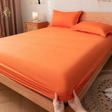 Taooba Solid Color Simple Cotton Fitted Sheet