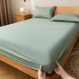 Taooba Solid Color Simple Cotton Fitted Sheet