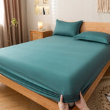 Taooba Solid Color Simple Cotton Fitted Sheet