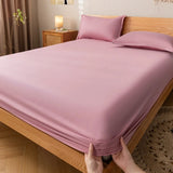 Taooba Solid Color Simple Cotton Fitted Sheet