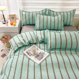 Taooba-Turquoise Striped Bedding Set