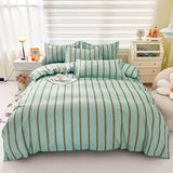 Taooba-Turquoise Striped Bedding Set