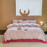 Taooba Cute Cherry Print Bedding Set - Pink