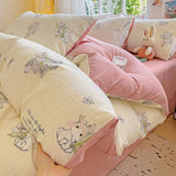 Taooba Kawaii Little Rabbit Textured Bedding Set