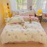 Taooba Kawaii Little Rabbit Textured Bedding Set