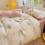 Taooba Kawaii Little Rabbit Textured Bedding Set