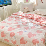 Taooba-Pink Hearts Print Quilt