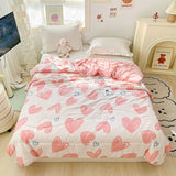 Taooba-Pink Hearts Print Quilt