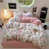 Taooba Cute Pink Roses and Bows Bedding Set