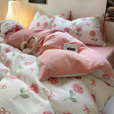 Taooba Cute Pink Roses and Bows Bedding Set