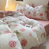 Taooba Cute Pink Roses and Bows Bedding Set