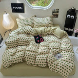 Taooba Little Green Hearts Pattern Bedding Set