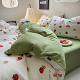 Taooba Cute Strawberry Print Bedding Set