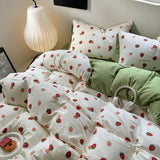 Taooba Cute Strawberry Print Bedding Set