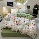 Taooba Cute Strawberry Print Bedding Set