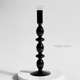 Taooba Black Candle Holder Home Decor Candlesticks Living Room Modern Decoration Glass Vase Bookshelf Decor Candle Stick Holder